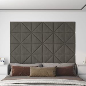 vidaXL Wandpaneele 12 Stk. Dunkelgrau 30x30 cm Samt 0,54 m²