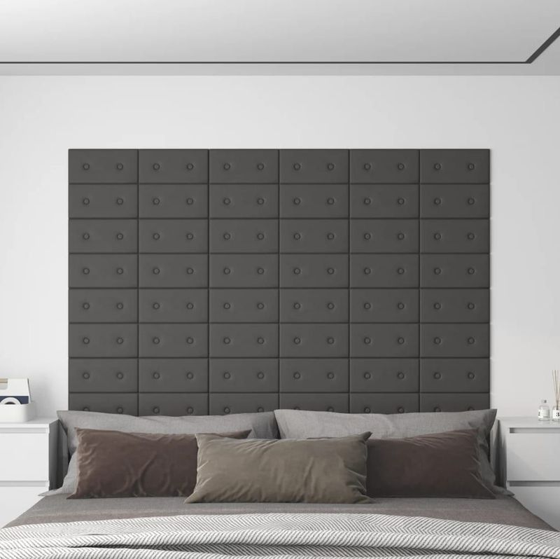 vidaXL-Wandpanelen-12-st-0,54-m²-30x15-cm-kunstleer-grijs