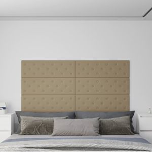 vidaXL Wandpanelen - Kunstleer - Cappuccinokleurig - 12 Stuks - 3,24 m²