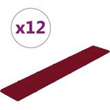 vidaXL Wandpanelen 12 st 1,62 m² 90x15 cm fluweel wijnrood