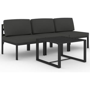 vidaXL - Loungeset - Antracietkleurig - Aluminium - 4-delig