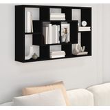 vidaXL Wandregal Schwarz 85x16x52,5 cm Holzwerkstoff