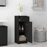 vidaXL Badschrank Schwarz 32x34x90 cm Holzwerkstoff