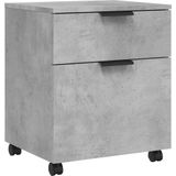 vidaXL Mobiler Aktenschrank mit Rollen Betongrau 45x38x54 cm