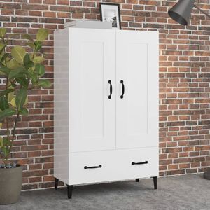 VidaXL Hoge Kast 70x31x115 cm Bewerkt Hout Hoogglans Wit
