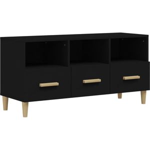 VidaXL TV-meubel 102x36x50 cm Bewerkt Hout Zwart