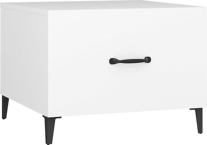 vidaXL Couchtisch mit Metallbeinen Weiß 50x50x40 cm