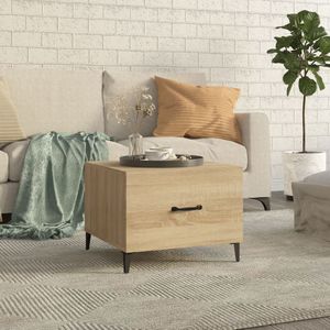 Salontafel - Sonoma Eiken - Bewerkte Hout en Metaal - 1 Lade