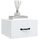 vidaXL Nachtkastjes 2 st wandgemonteerd 35x35x20 cm hoogglans wit