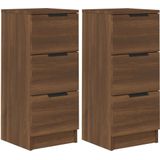 vidaXL Sideboards 2 Stk. Braun Eichen-Optik 30x30x70 cm Holzwerkstoff