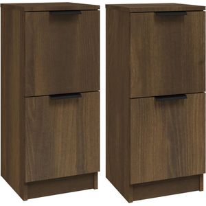vidaXL Sideboards 2 Stk. Braun Eichen-Optik 30x30x70 cm Holzwerkstoff
