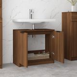 VidaXL Badkamerkast 64,5x33,5x59 cm - Bewerkt Hout - Bruineikenkleurig