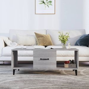 Salontafel - Grijs Sonoma Eiken - Bewerkt Hout en IJzer