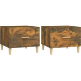 vidaXL Couchtische 2 Stk. Räuchereiche 50x50x40 cm Holzwerkstoff