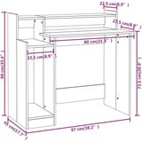 vidaXL Schreibtisch mit LEDs Grau Sonoma 97x45x90 cm Holzwerkstoff