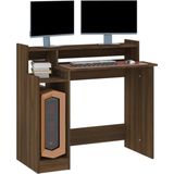 vidaXL Bureau - LED-verlichting - Hout - Bruin - Eikenkleur