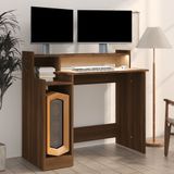 Vidaxl - Schreibtisch mit LEDs Braun Eiche-Optik 97x45x90 Holzwerkstoff
