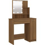 Schminktisch mit led Braun Eichen-Optik 86,5x35x136 cm Vidaxl