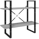 vidaXL Bücherregal 2 Fächer Grau Sonoma 80x30x70 cm Holzwerkstoff