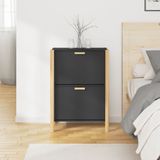 Schuhschrank Schwarz 57,5x33x80 cm Holzwerkstoff Vidaxl