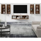 VidaXL 6-delige TV-meubelset Bewerkt Hout Bruineikenkleurig