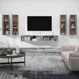 vidaXL 6-delige Tv-meubelset bewerkt hout grijs sonoma eikenkleurig
