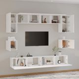 VidaXL 8-delige TV-meubelset Bewerkt Hout Wit