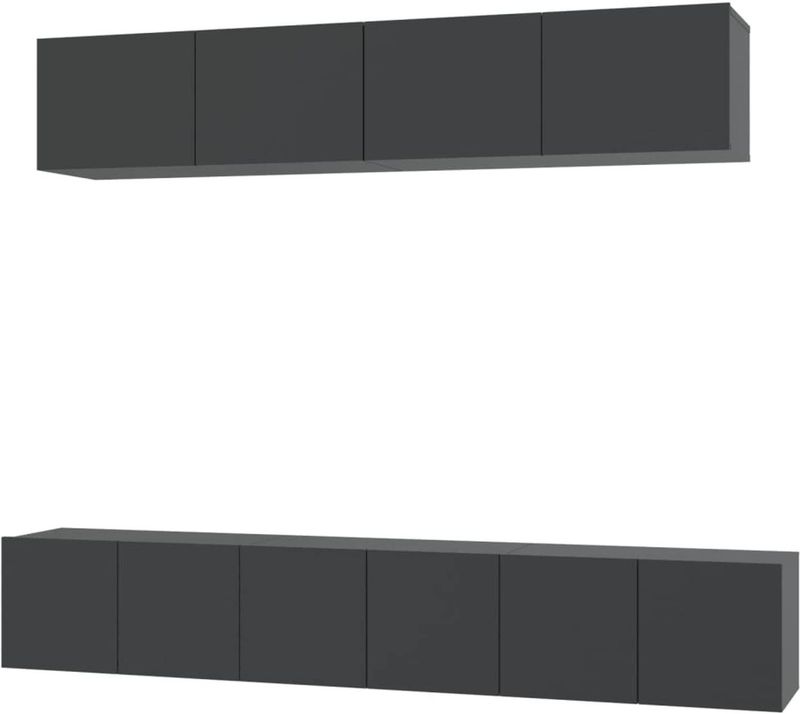 Vidaxl - 5-tlg. TV-Schrank-Set Schwarz Holzwerkstoff
