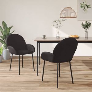 Esszimmerstühle 2 Stk. Schwarz Kunstleder Vidaxl