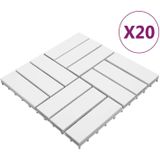 vidaXL Terrastegels 20 st 30x30 cm massief acaciahout wit