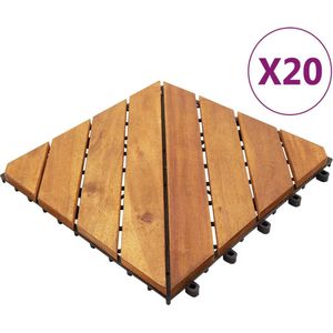 vidaXL - Terrastegels - 20 - st - 30x30 - cm - massief - acaciahout - bruin