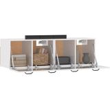 vidaXL Wandkasten 2 st 80x36,5x35 cm bewerkt hout hoogglans wit