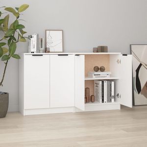 vidaXL Dressoirs 2 st 60x30x70 cm bewerkt hout wit