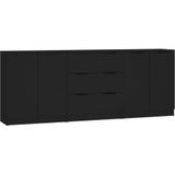 Vidaxl - 3-tlg. Sideboard-Set Schwarz Holzwerkstoff