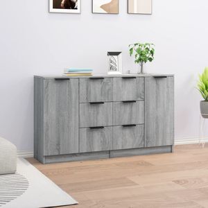 vidaXL Sideboards 2 Stk. Grau Sonoma 60x30x70 cm Holzwerkstoff
