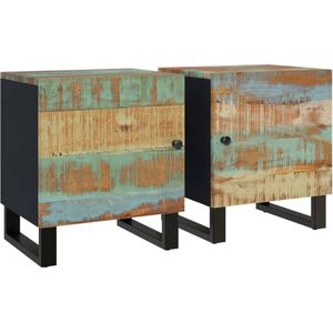 vidaXL-Nachtkastjes-2-st-40x33x46-cm-massief-gerecycled-hout