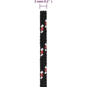 vidaXL - Boot - touw - 2 - mm - 100 - m - polypropyleen - zwart