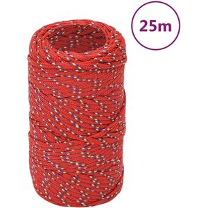 vidaXL Boottouw 2 mm 25 m polypropyleen rood