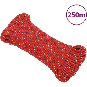 vidaXL - Boottouw - 4 - mm - 250 - m - polypropyleen - rood