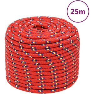 vidaXL Boottouw 14 mm 25 m polypropyleen rood