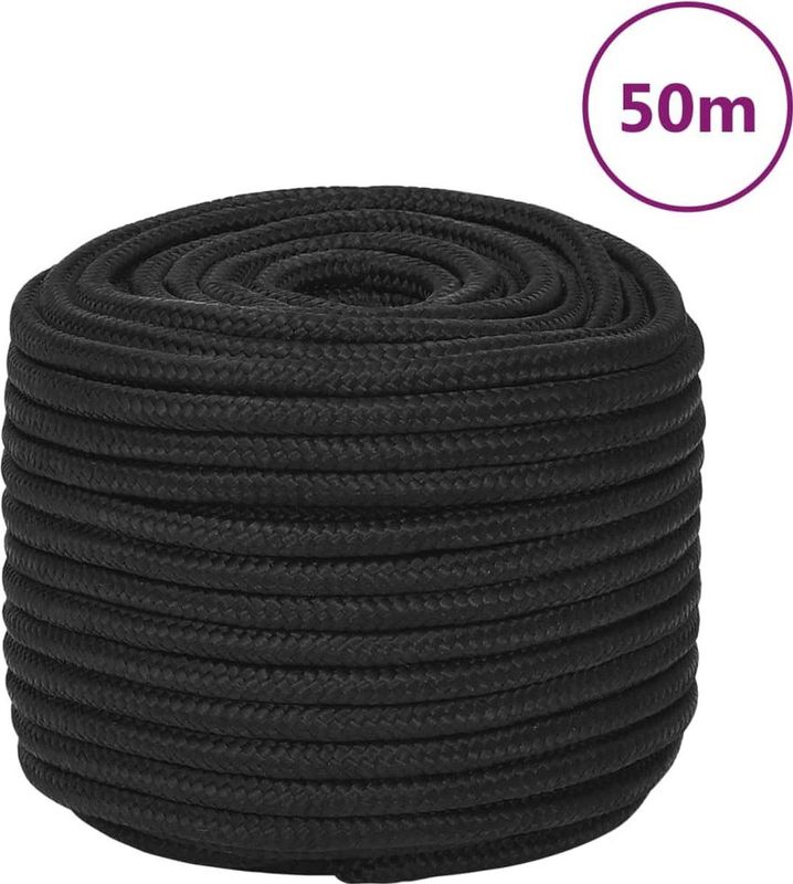 vidaXL Boottouw 12 polypropeen zwart