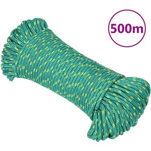vidaXL - Boottouw - 3 - mm - 500 - m - polypropyleen - groen