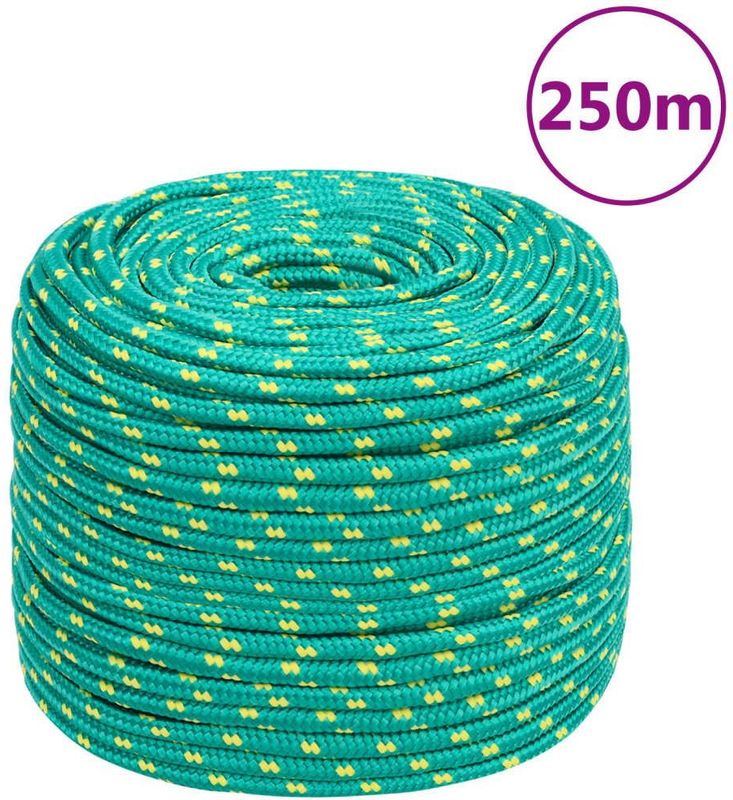 vidaXL Boottouw 10 mm 250 m polypropyleen groen