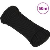 vidaXL Werktouw 3 mm 50 m polyester zwart