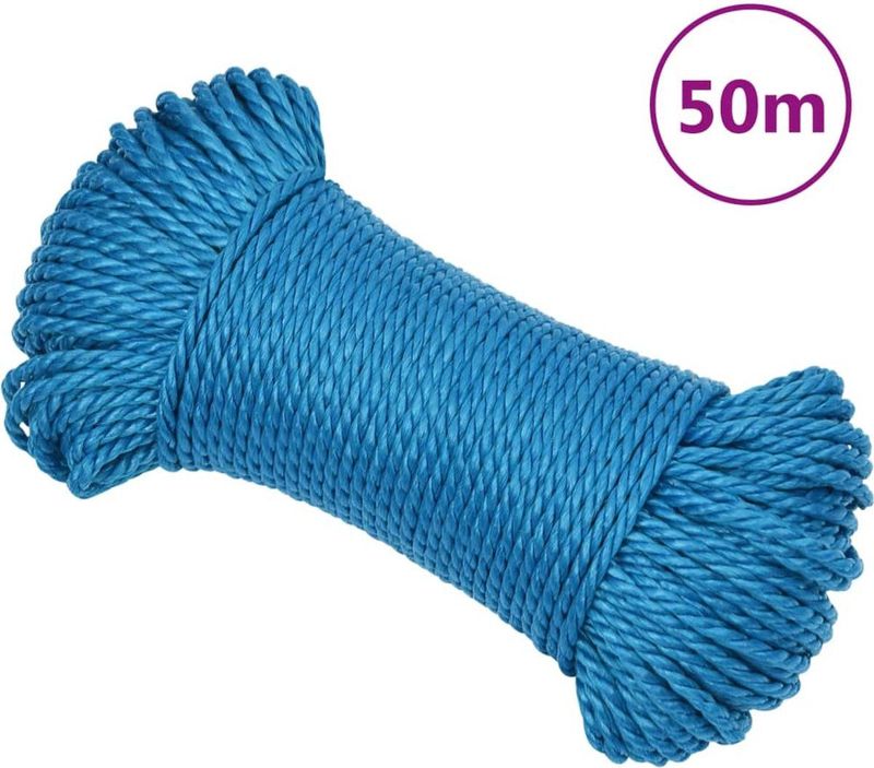 vidaXL Arbeitsseil Blau 8 mm 50 m Polypropylen