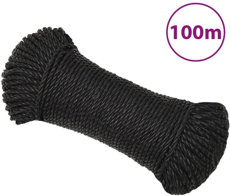 Arbeitsseil Schwarz 8 mm 100 m Polypropylen Vidaxl