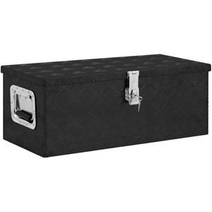 vidaXL - Opbergbox - 70x31x27 - cm - aluminium - zwart