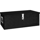 vidaXL Aufbewahrungsbox Schwarz 80x39x30 cm Aluminium