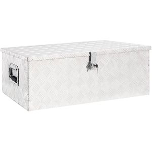 Aufbewahrungsbox Silbern 90x47x33,5 cm Aluminium Vidaxl