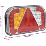 vidaXL Aanhangerlampen 2 st LED-lamp Rood 12 V 24x5x14,5 cm